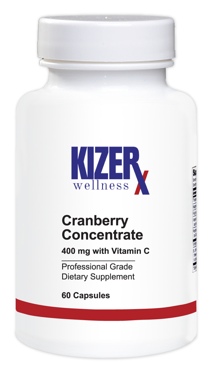 Kizer Wellness Cranberry Concentrate supplement bottle on a white background