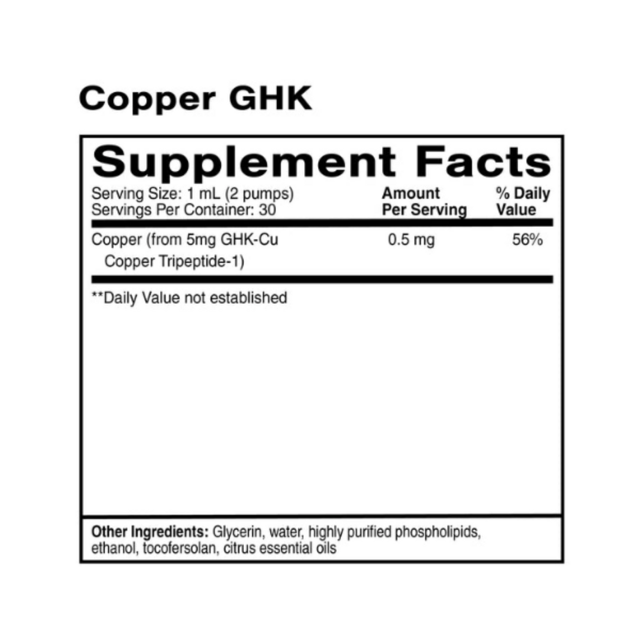 Oral Liposomal Copper GHK