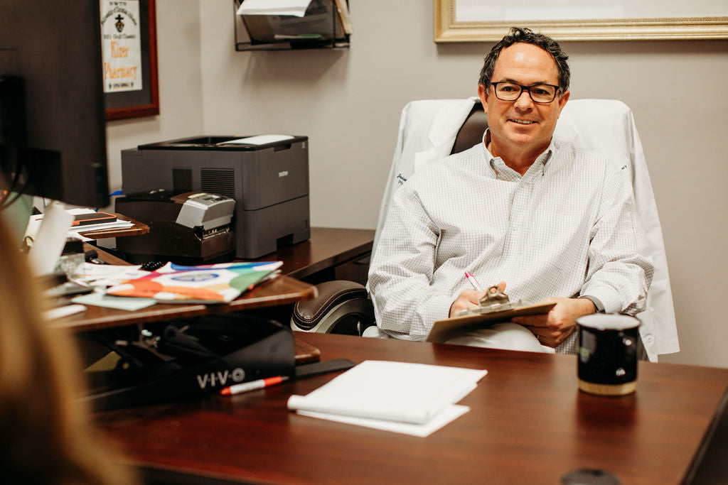 Jason Kizer, PharmD, in his Union City pharmacy