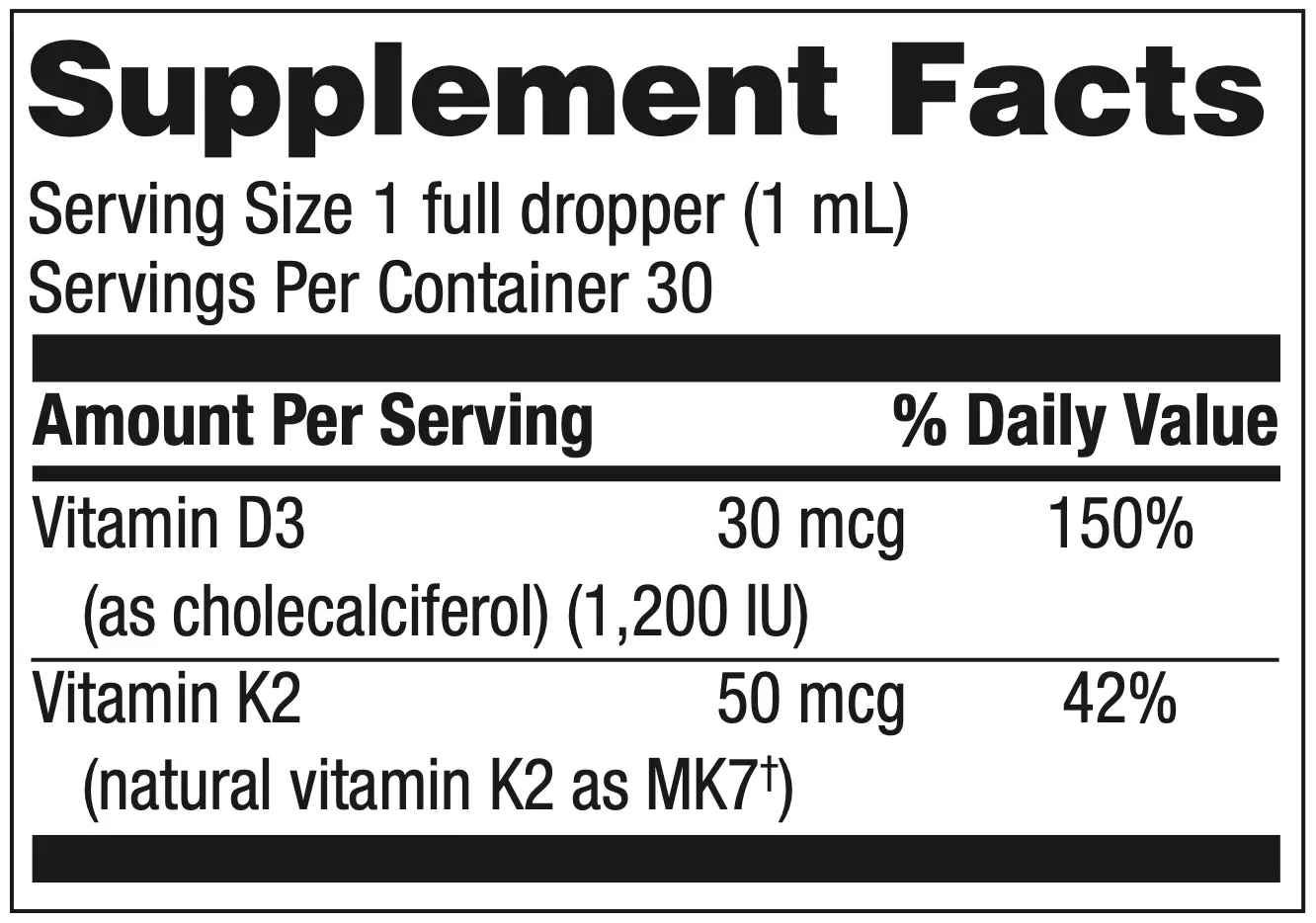 Vitamin D3+K2 Drops