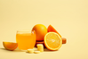 orange slices, orange juice, and vitamin C tablets